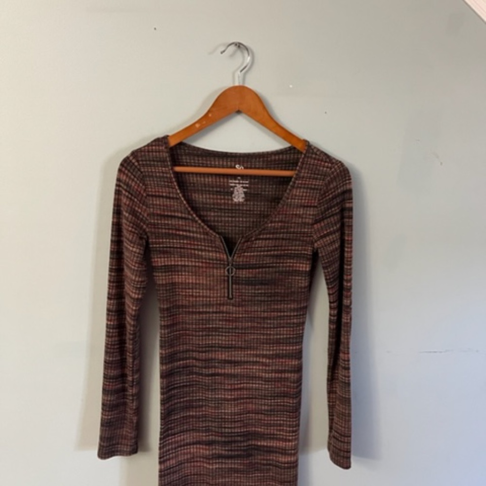 So - long sleeved midi dress (XS) multi-colored